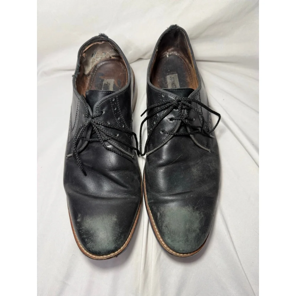 Men's Johnston & Murphy Black Leather Oxfords Size 10